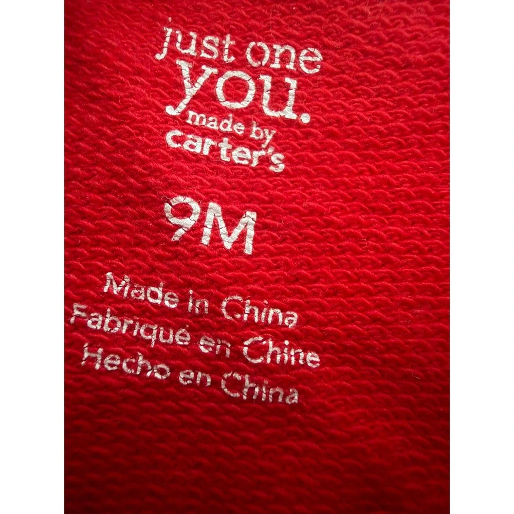 Carter's Just One You 9M Christmas Reindeer Sweatshirt Red Holiday Baby